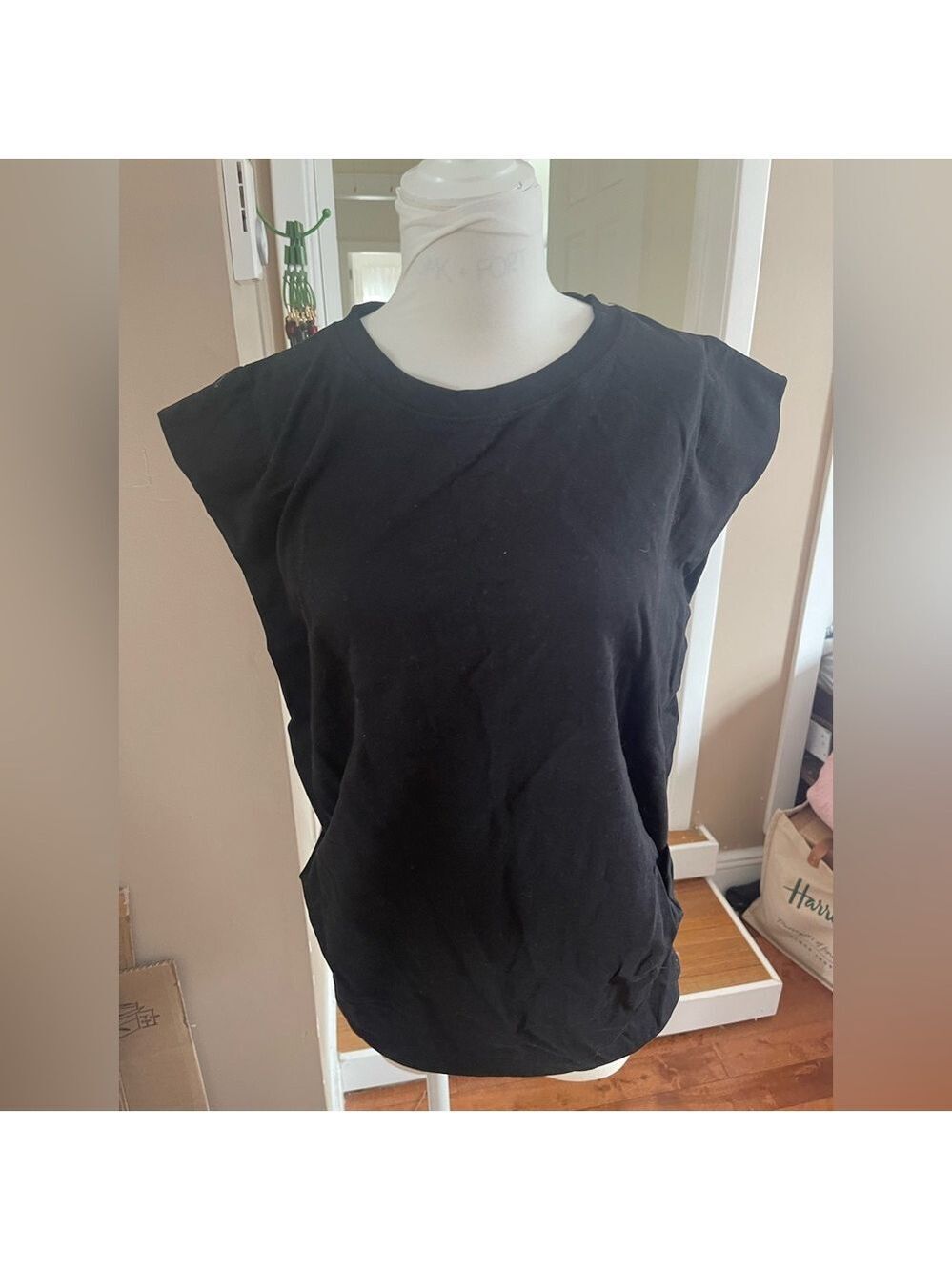 OAK+FORT Black Sleeveless Crewneck Top